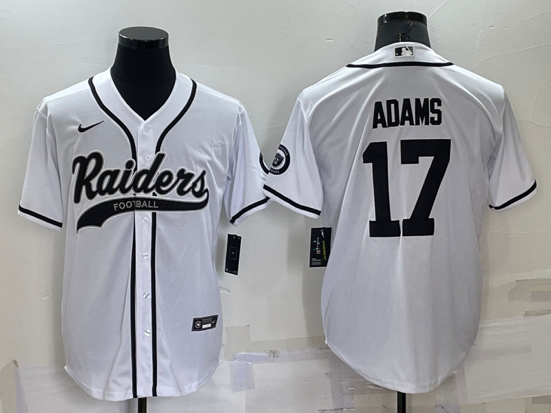Men's Las Vegas Raiders Raiders #17 Davante Adams White Baseball Jersey