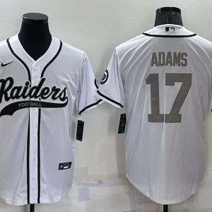 Men's Las Vegas Raiders Raiders #17 Davante Adams White Baseball Jersey