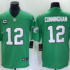 Men's Philadelphia Eagles #12 Randall Cunningham Green Vapor Limited With C Patch Jersey