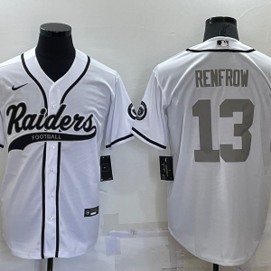 Men's Las Vegas Raiders Raiders #13 Hunter Renfrow White Baseball Jersey