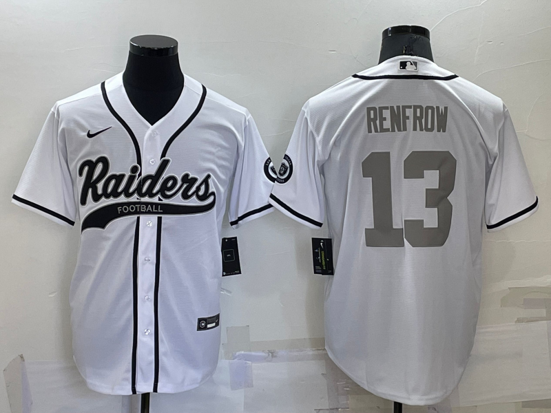 Men's Las Vegas Raiders Raiders #13 Hunter Renfrow White Baseball Jersey