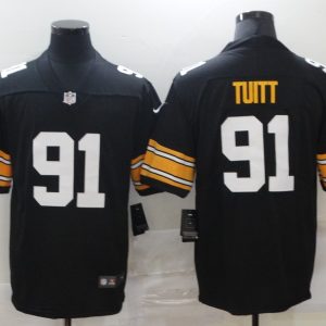 Men's Pittsburgh Steelers #91 Tuitt Black Vapor Untouchable Limited Jersey