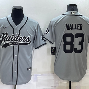 Men's Las Vegas Raiders Raiders #83 Darren Waller Grey Baseball Jersey