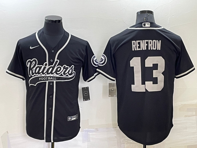 Men's Las Vegas Raiders Raiders #13 Hunter Renfrow Black Baseball Jersey