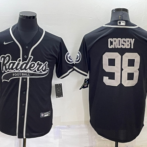 Men's Las Vegas Raiders Raiders #98 Maxx Crosby Black Baseball Jersey