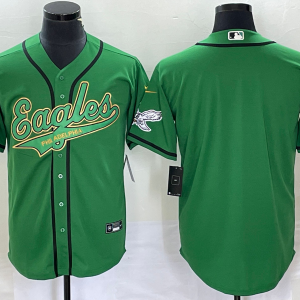 Men's Philadelphia Eagles Blank Green Nike Baseball Jersey