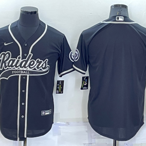 Men's Las Vegas Raiders Raiders Blank Black Baseball Jersey