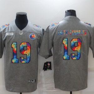 Men's Pittsburgh Steelers #19 JuJu Smith-Schuster 2020 Grey Crucial Catch Limited Jersey