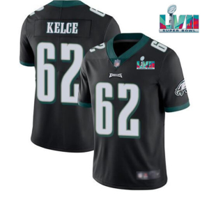 Men's Philadelphia Eagles #62 Jason Kelce Green Super Bowl LVII Patch Vapor Untouchable Jersey