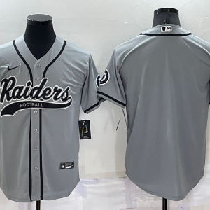 Men's Las Vegas Raiders Raiders Blank Gray Baseball Jersey
