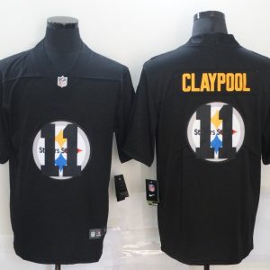 Men's Pittsburgh Steelers #11 Claypool Black Shadow Logo Limited Jersey