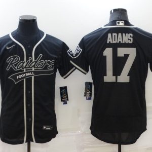 Men's Las Vegas Raiders Raiders #17 Davante Adams Black Flex Base Elite Jersey