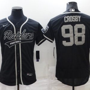 Men's Las Vegas Raiders Raiders #98 Maxx Crosby Black Flex Base Elite Jersey