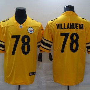 Men's Pittsburgh Steelers #78 Villanueva Gold Inverted Legend NFL Jersey