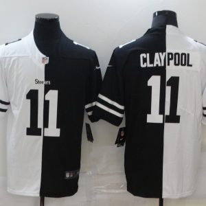 Men's Pittsburgh Steelers #11 Claypool Black/White Split 2020 Vapor Untouchable Limited Jersey