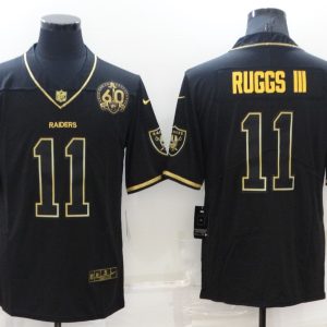 Men's Las Vegas Raiders Raiders #11 Henry Ruggs III Black/Gold With 60th Anniversary Patch Vapor Limited Jersey