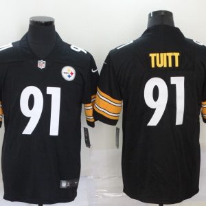 Men's Pittsburgh Steelers #91 Tuitt Black Vapor Untouchable Limited Jersey