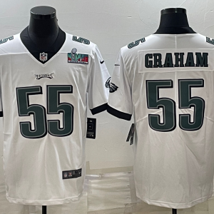 Men's Philadelphia Eagles #55 Brandon Graham White Super Bowl LVII Patch Vapor Untouchable Limited Jersey