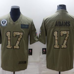 Men's Las Vegas Raiders Raiders #17 Davante Adams Olive/Camo Salute To Service Limited Jersey