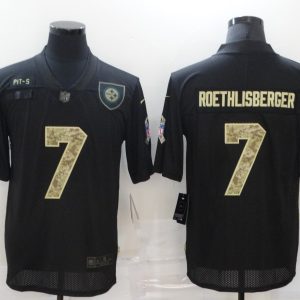 Men's Pittsburgh Steelers #7 Ben Roethlisberger Black Camo Salute To Service Limited Jersey