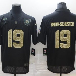 Men's Pittsburgh Steelers #19 JuJu Smith-Schuster Black Camo Salute To Service Limited Jersey