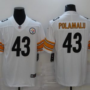 Men's Pittsburgh Steelers #43 Polamalu White Vapor Untouchable Limited Jersey