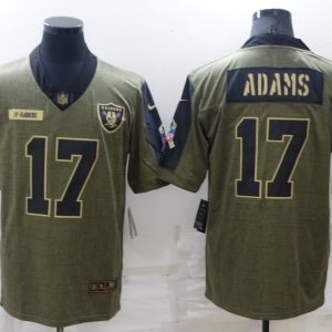 Men's Las Vegas Raiders Raiders #17 Davante Adams Olive Salute To Service Limited Jersey