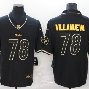 Men's Pittsburgh Steelers #78 Villanueva Black 2019 Golden Edition Limited Jersey