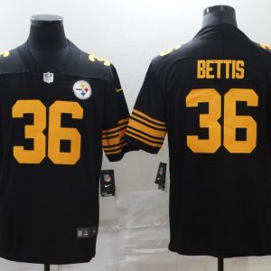 Men's Pittsburgh Steelers #36 Bettis 2020 Black Color Rush Limited Jersey