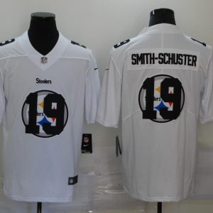 Men's Pittsburgh Steelers #19 JuJu Smith-Schuster White Shadow Logo Limited Jersey