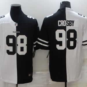 Men's Las Vegas Raiders Raiders #98 Maxx Crosby Black/White Split 2020 Vapor Untouchable Limited Jersey