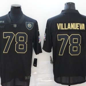 Men's Pittsburgh Steelers #78 Villanueva 2020 Black Salute To Service Limited Jersey