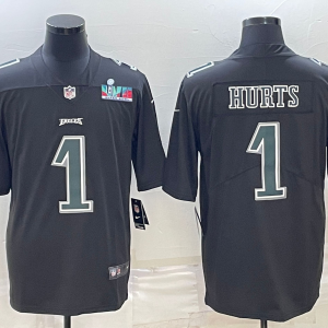 Men's Philadelphia Eagles #1 Jalen Hurts Black Vapor Limited Jersey