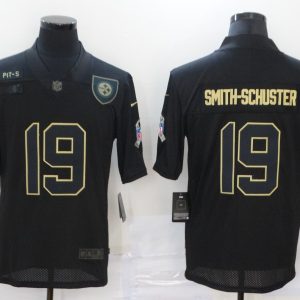 Men's Pittsburgh Steelers #19 JuJu Smith-Schuster 2020 Black Salute To Service Limited Jersey