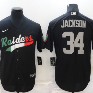 Men's Las Vegas Raiders Raiders #34 Bo Jackson Black Mexico Limited Jersey