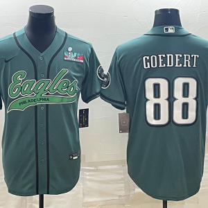 Men's Philadelphia Eagles #88 Dallas Goedert Green With Super Bowl LVII Patch Limited Jersey