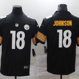 Men's Pittsburgh Steelers #18 Johnson Black Vapor Untouchable Limited Jersey