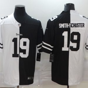 Men's Pittsburgh Steelers #19 JuJu Smith-Schuster Black/White Split 2020 Vapor Untouchable Limited Jersey