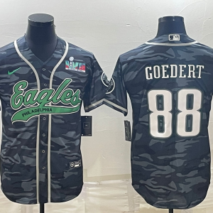 Men's Philadelphia Eagles #88 Dallas Goedert Gray Camo With Super Bowl LVII Patch Limited Jersey