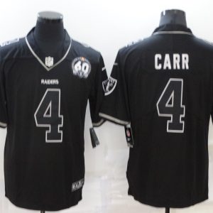 Men's Las Vegas Raiders Raiders #4 Carr Black Shadow Vapor Limited Jersey