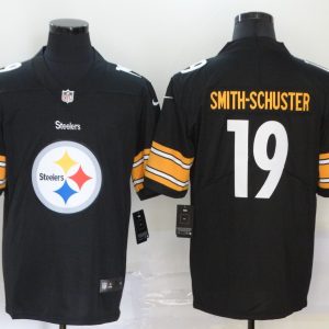 Men's Pittsburgh Steelers #19 JuJu Smith-Schuster Black Team Big Logo Number Vapor Untouchable Limited Jersey