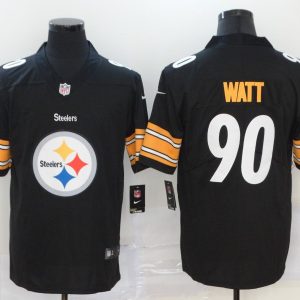 Men's Pittsburgh Steelers #90 T. J. Watt Team Big Logo Number Vapor Untouchable Limited Jersey