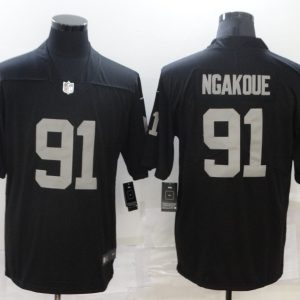 Men's Las Vegas Raiders Raiders #91 Ngakoue Black Vapor Limited Jersey