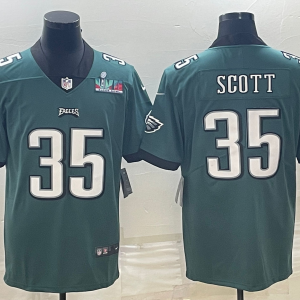 Men's Philadelphia Eagles #35 Sott Green Super Bowl LVII Patch Vapor Untouchable Limited Jersey