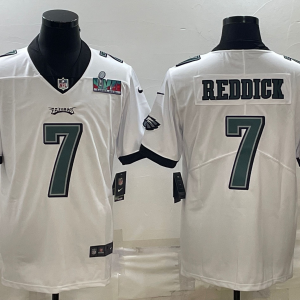 Men's Philadelphia Eagles #7 Haason Reddick White Super Bowl LVII Patch Vapor Untouchable Limited Jersey