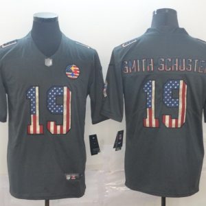 Men's Pittsburgh Steelers #19 JuJu Smith-Schuster Grey 2019 Salute To Service USA Flag Limited Jersey