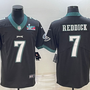 Men's Philadelphia Eagles #7 Haason Reddick Black Super Bowl LVII Patch Vapor Untouchable Limited Jersey