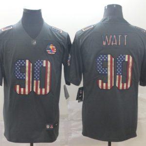 Men's Pittsburgh Steelers #90 T. J. Watt Grey 2019 Salute To Service USA Flag Fashion Limited Jersey