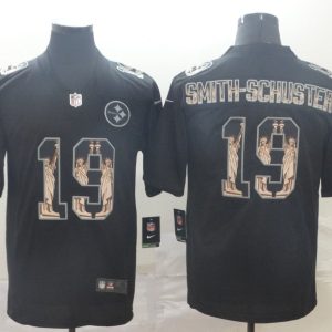 Men's Pittsburgh Steelers #19 JuJu Smith-Schuster 2019 Black Statue Of Liberty Limited Jersey