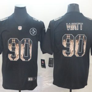 Men's Pittsburgh Steelers #90 T. J. Watt 2019 Black Statue Of Liberty Limited Jersey